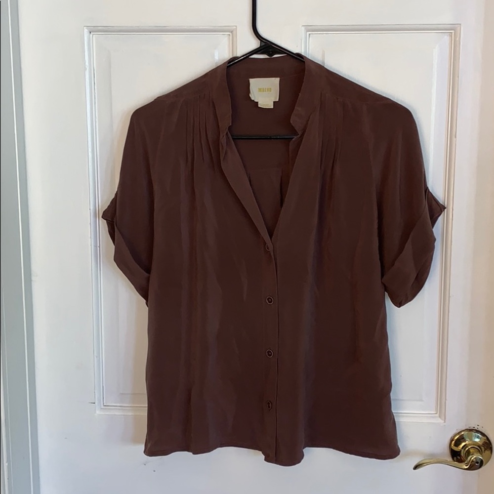 Petite Maeve Silk Short Cuffed Sleeve Blouse